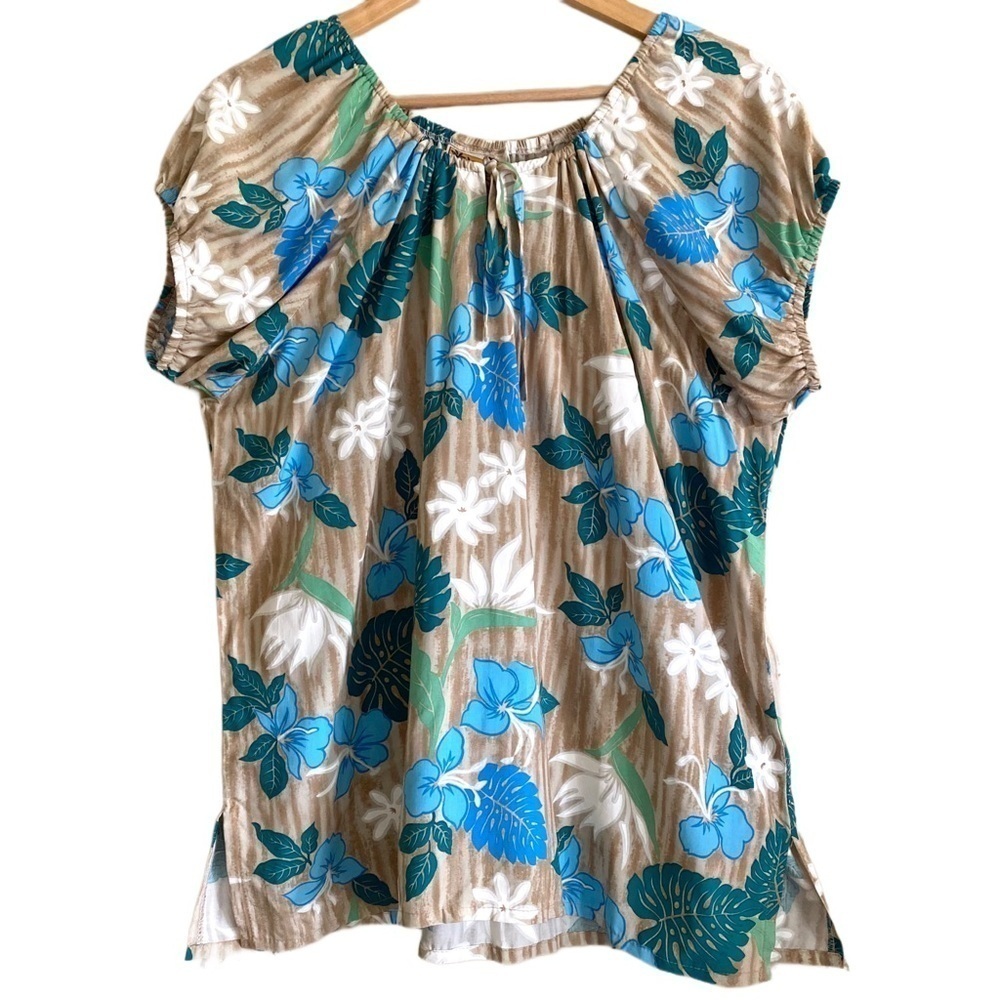 Tropical Hawaiian Lightweight Minimalist Beach Colorful Rayon Top Size XL NWT